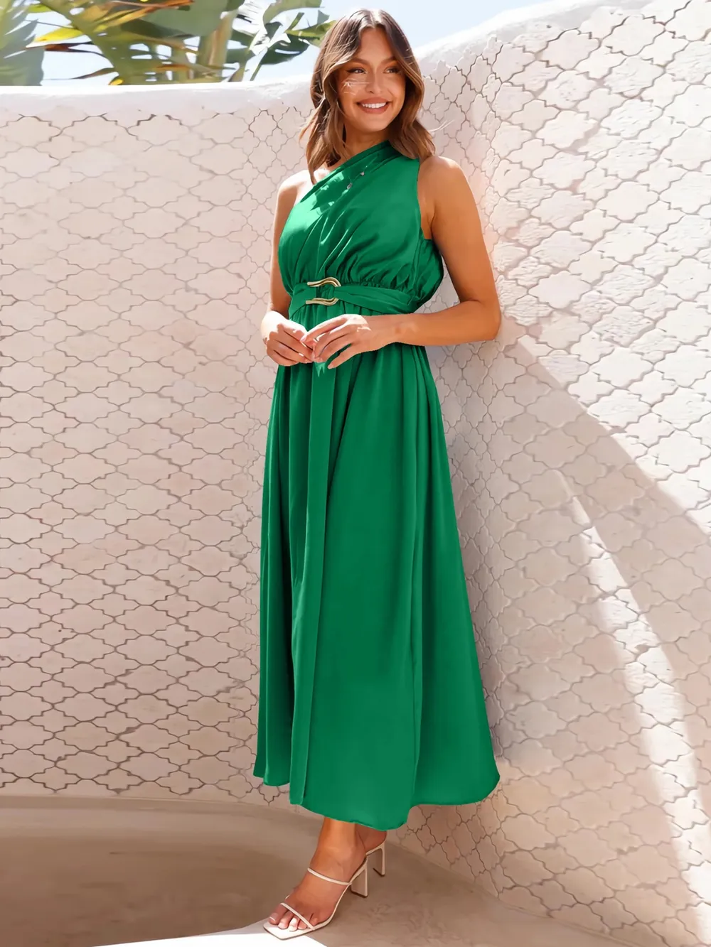 Single Shoulder Midi Dress, image 12