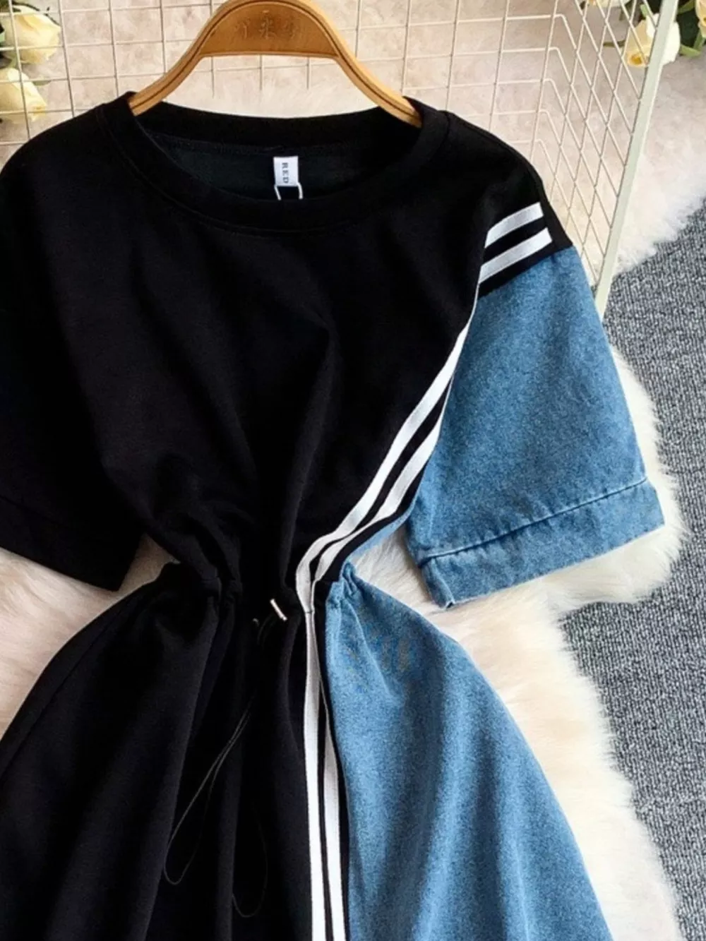 Color Block Short Sleeve Casual Dress, image 14