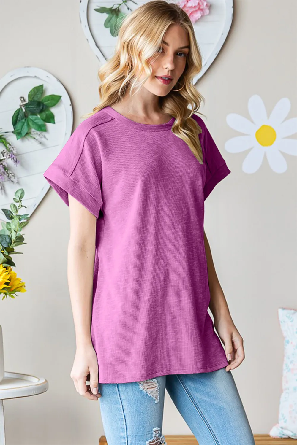 Full Size Short Sleeve Round Neck T-Shirt, image 3