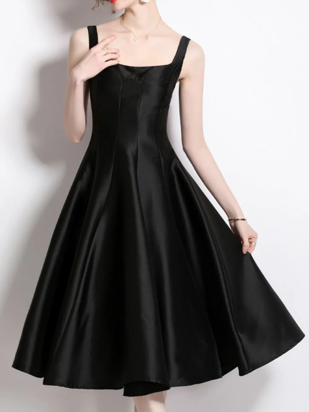 A-Line Silhouette Midi Sleeveless Dress, image 6