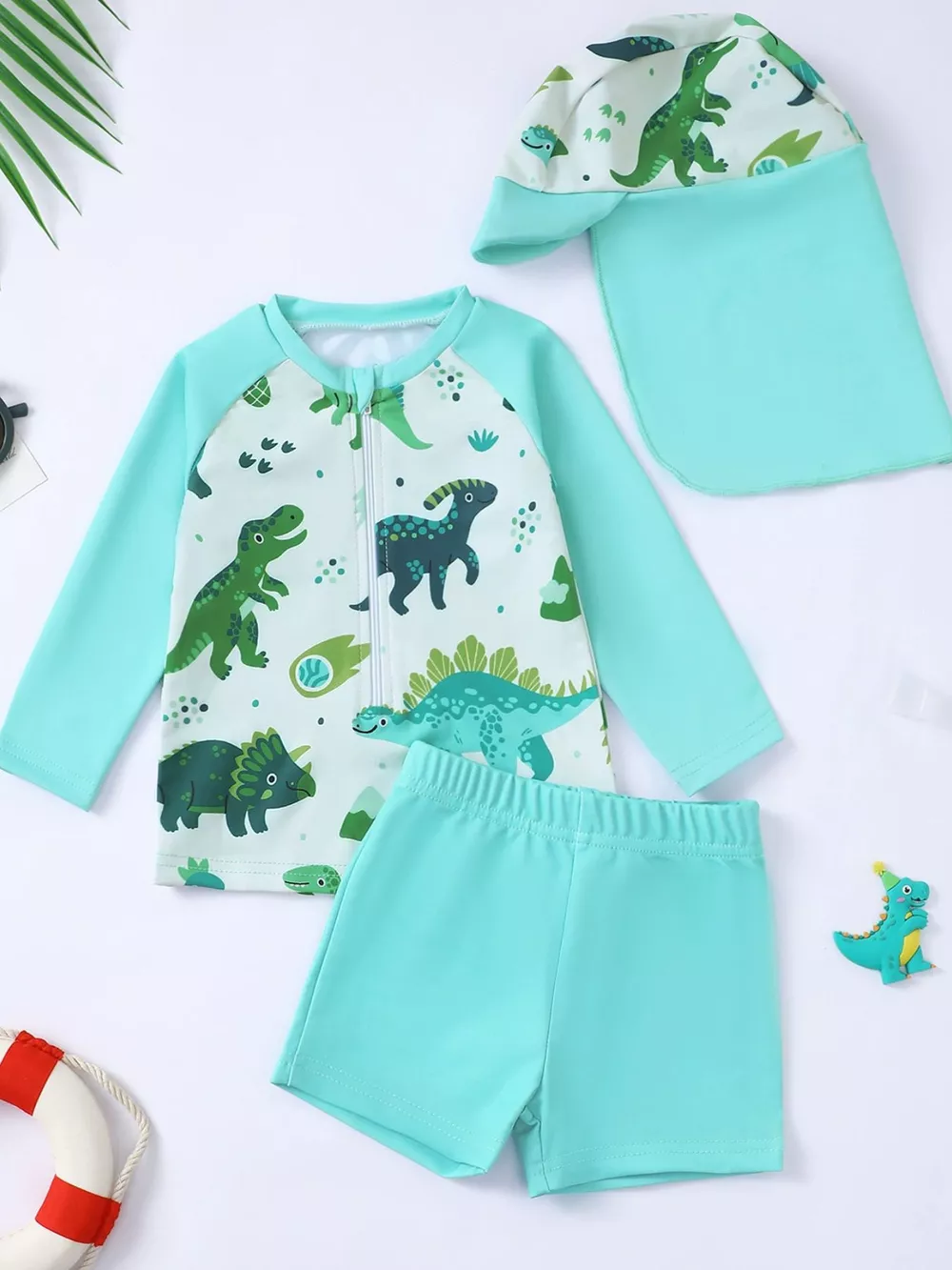 Children's Whale Print Long Sleeve Swimwear Set, image 7