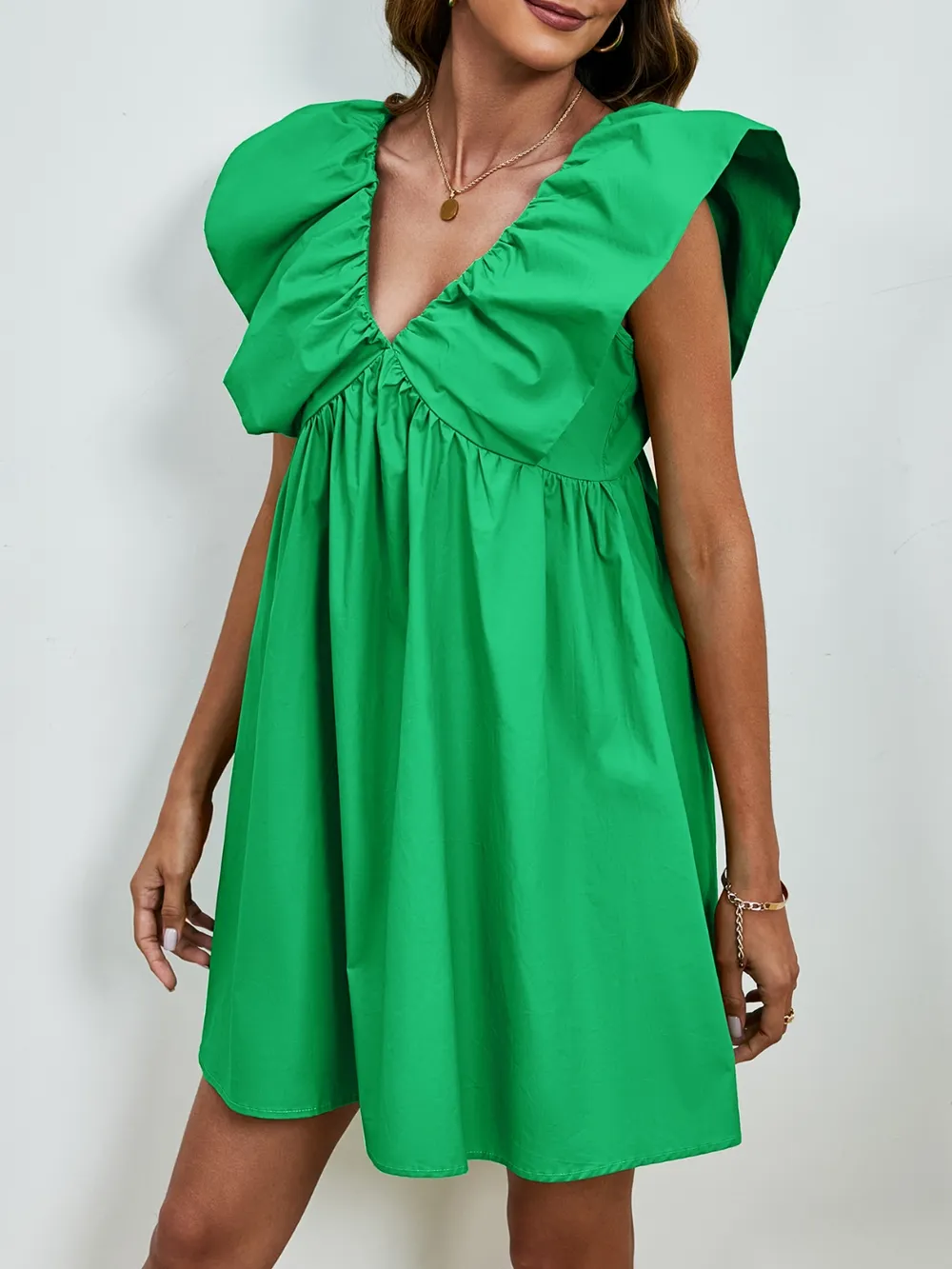 V-Neck Cap Sleeve Mini Dress, image 18