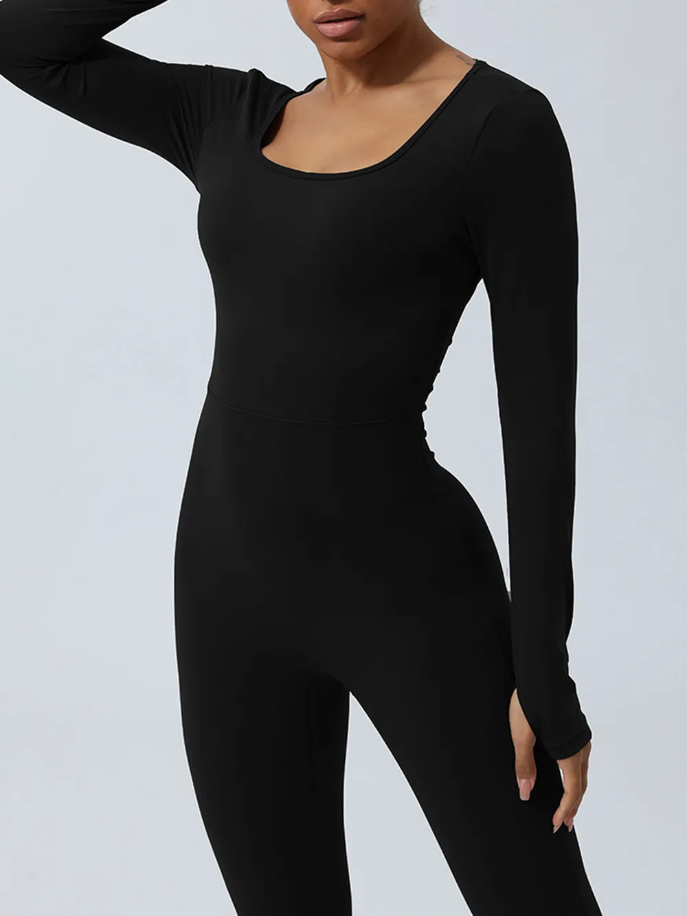 Twisted Backless Long Sleeve Jumpsuit, image 3