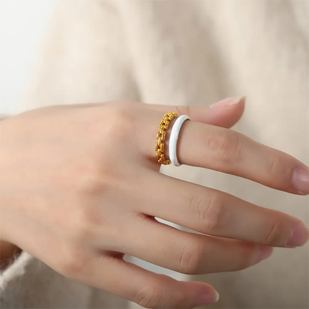 Enamel 18K Gold-Plated Open Ring, image 5