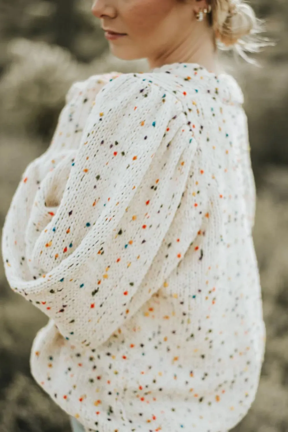 Confetti Round Neck Long Sleeve Sweater, image 9
