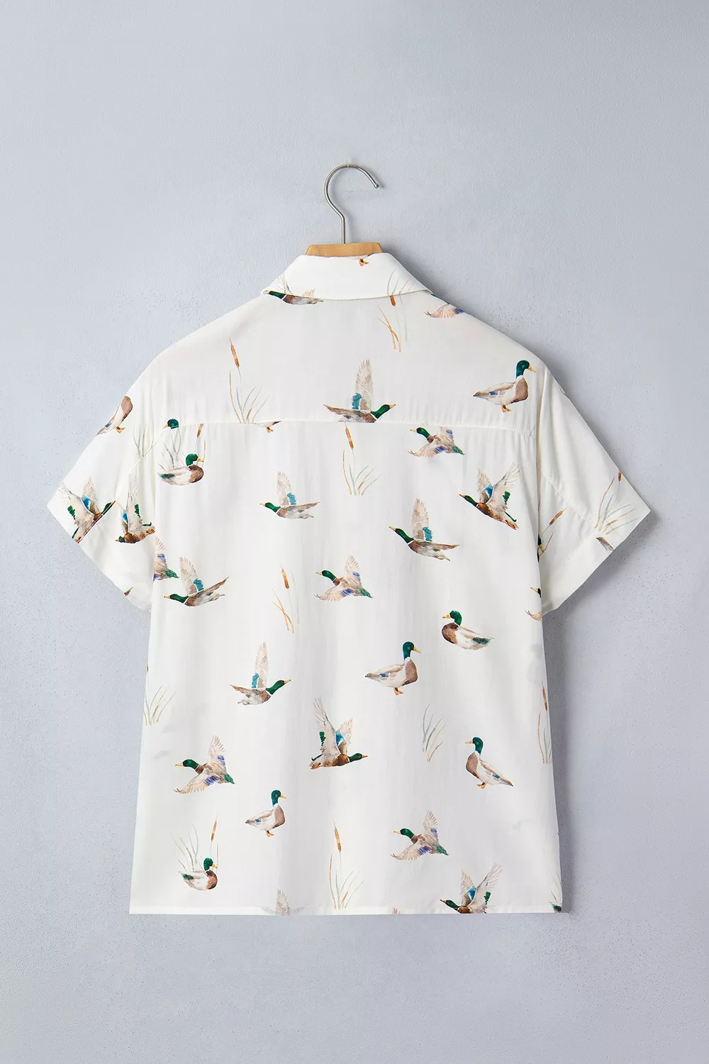 Mallard Printed Button Flap Pocket Short Sleeve Shirt, image 8