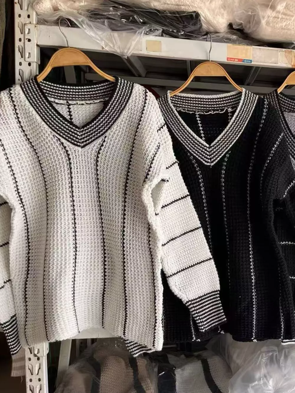 V-Neck Textured Knit Sweater, image 13