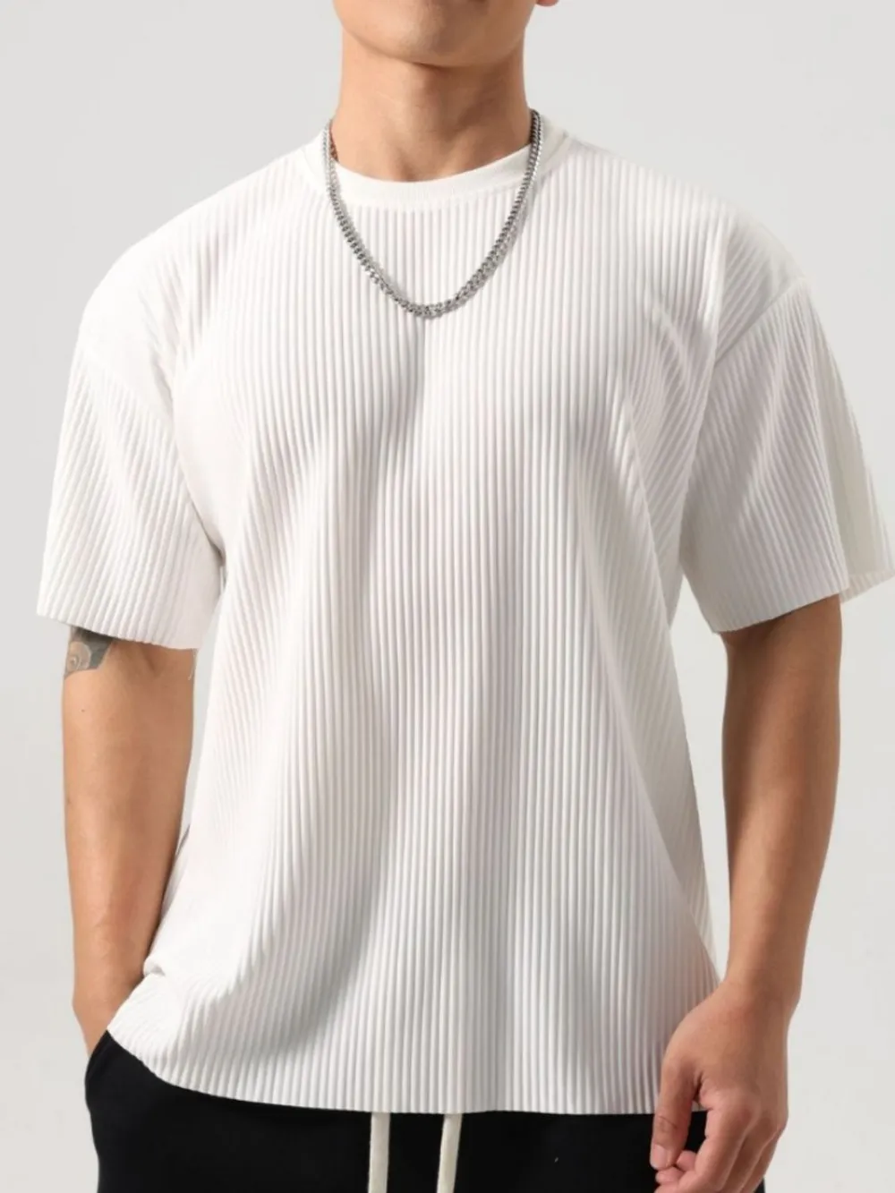 Men's Plus Size Round Neck Half Sleeve T-Shirt, image 2