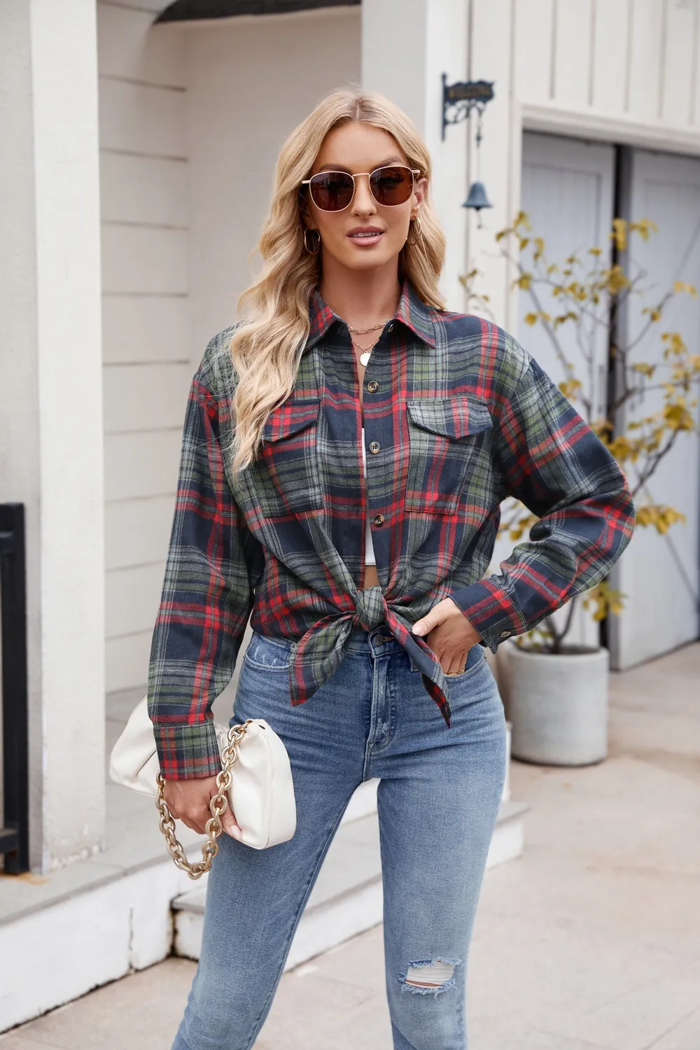 Plaid Button Up Long Sleeve Shirt, image 20
