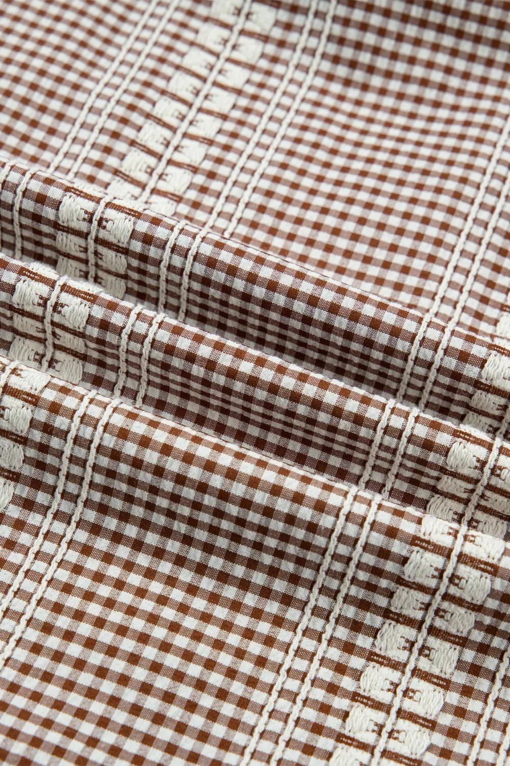 Western Pony Embroidered Yoke Puff Sleeve Gingham Blouse, image 8