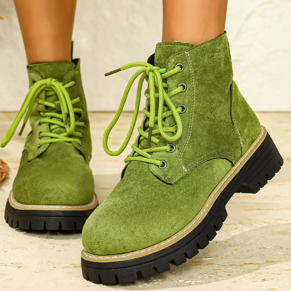 Round Toe Lace Up Boots, image 6