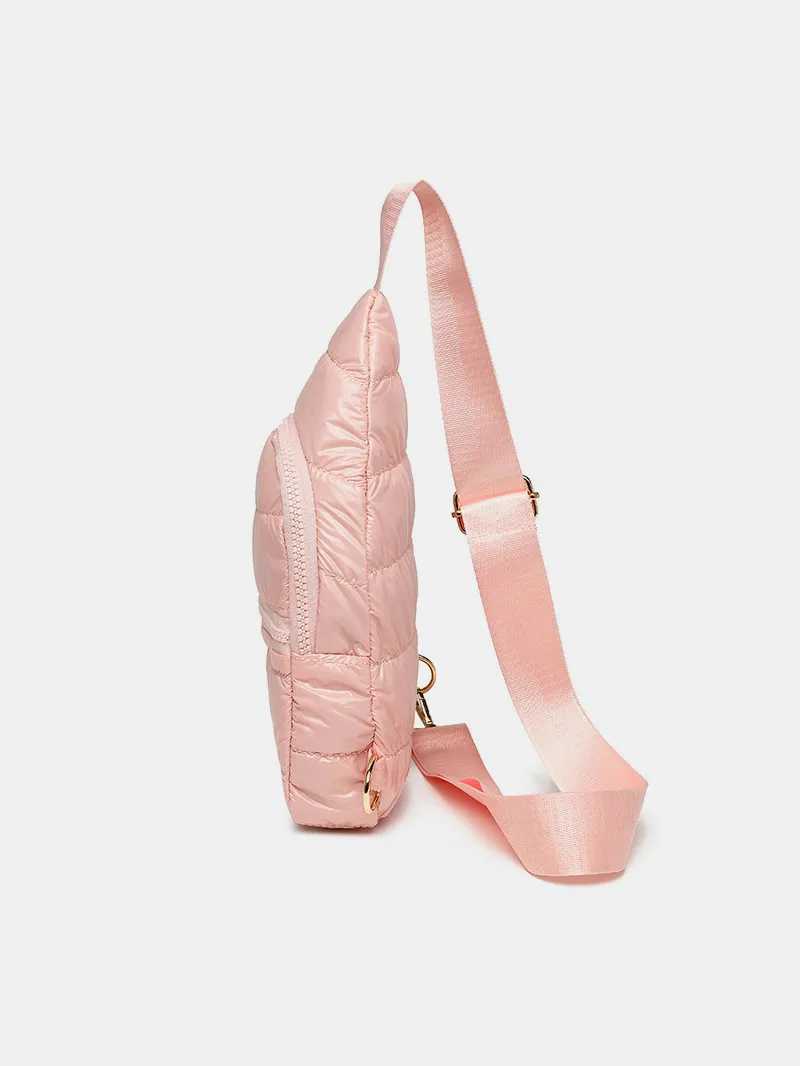 Quilted Adjustable Strap Puffy Sling Bag, image 7