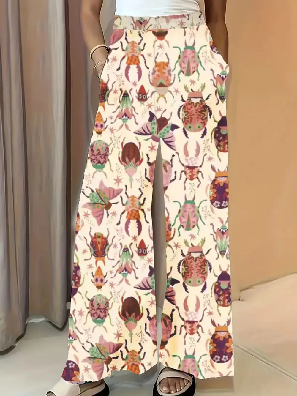 Printed Wide Leg Pants, image 5
