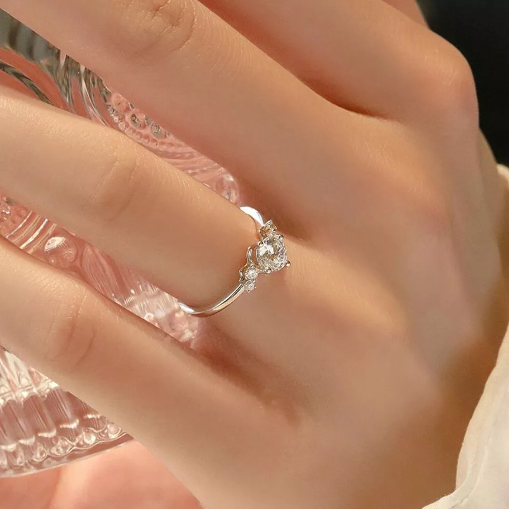 1 Carat Moissanite 925 Sterling Silver Ring, image 2
