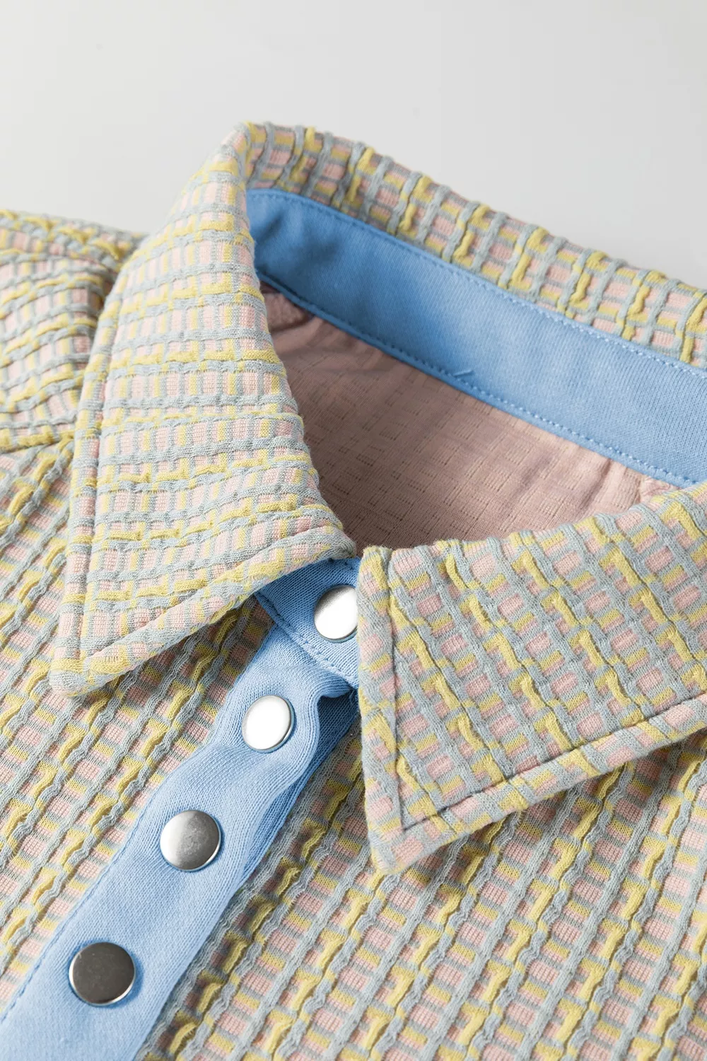 Button Front Jacquard Henley Sweatshirt, image 5