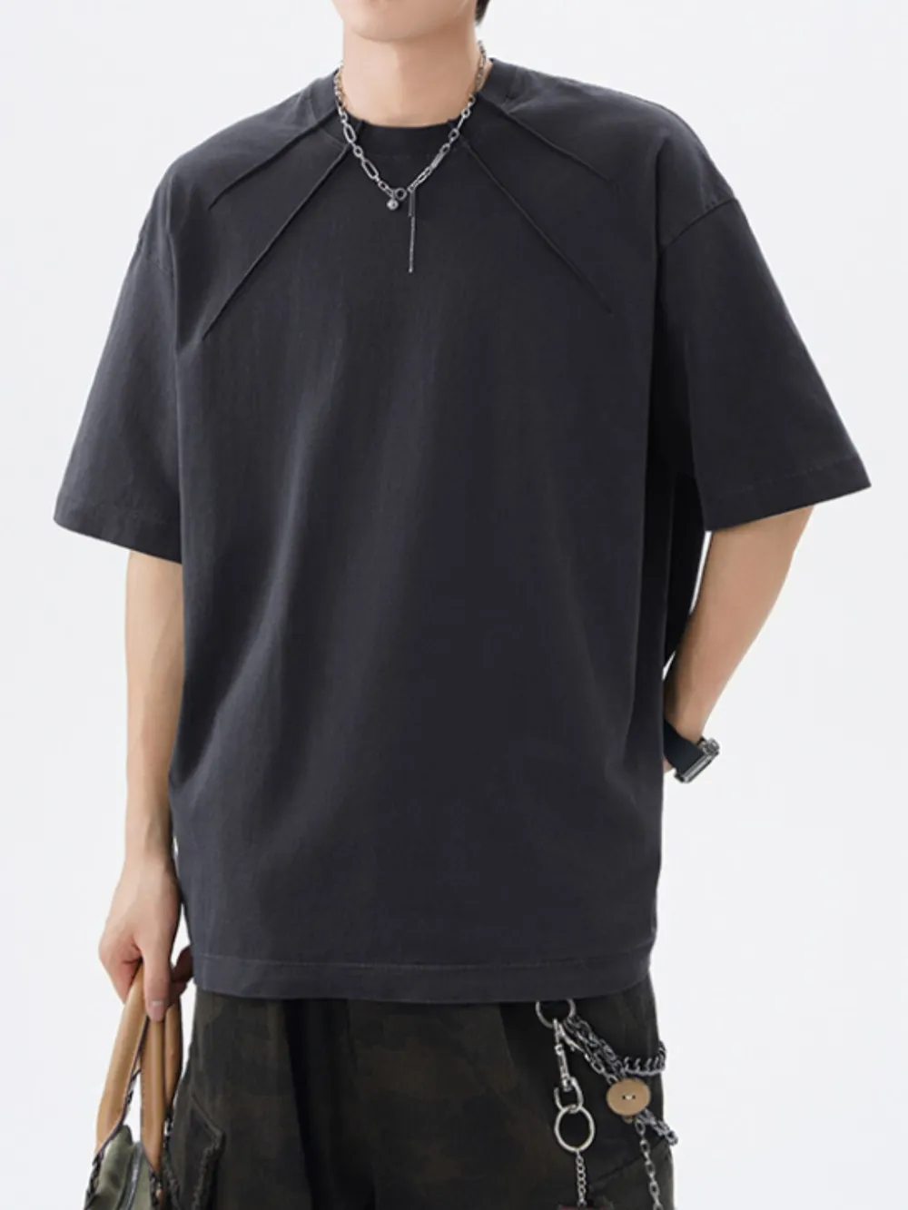 Men's Plus Size Round Neck Short Sleeve T-Shirt, image 4