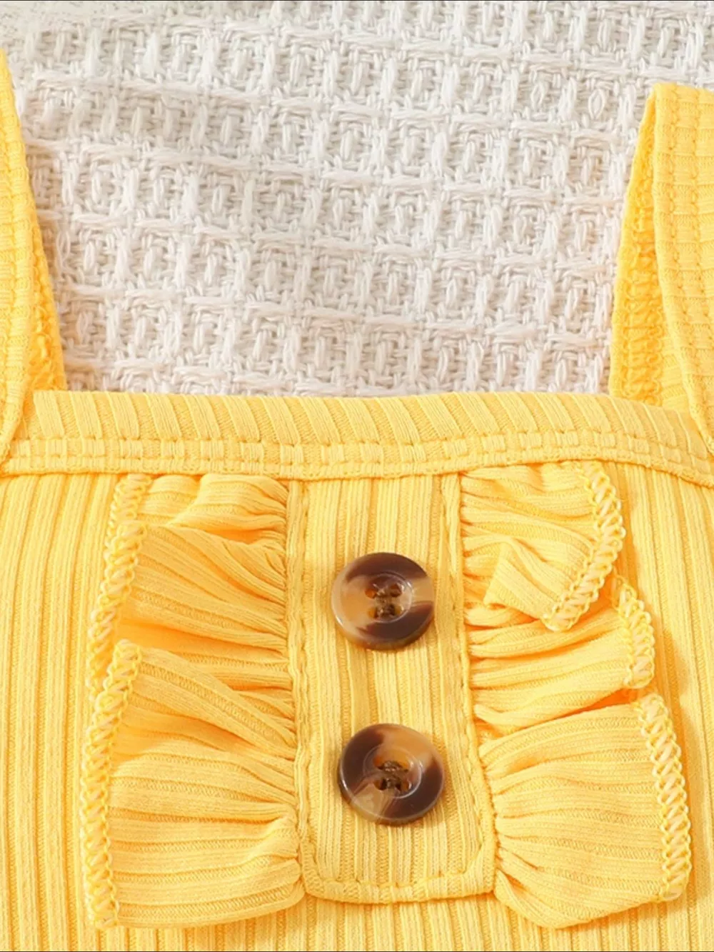 Children's Bee Print Ruffle Trim One-Piece Bodysuit Dress, image 2