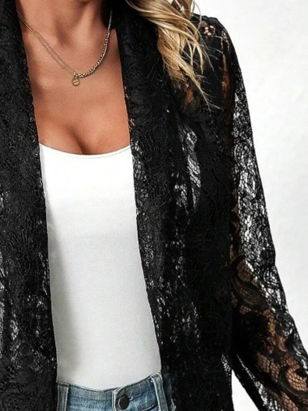Lace Open-Front Outerwear, image 6