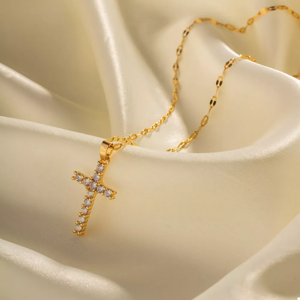 18K Gold-Plated Cross Pendant Necklace, image 5