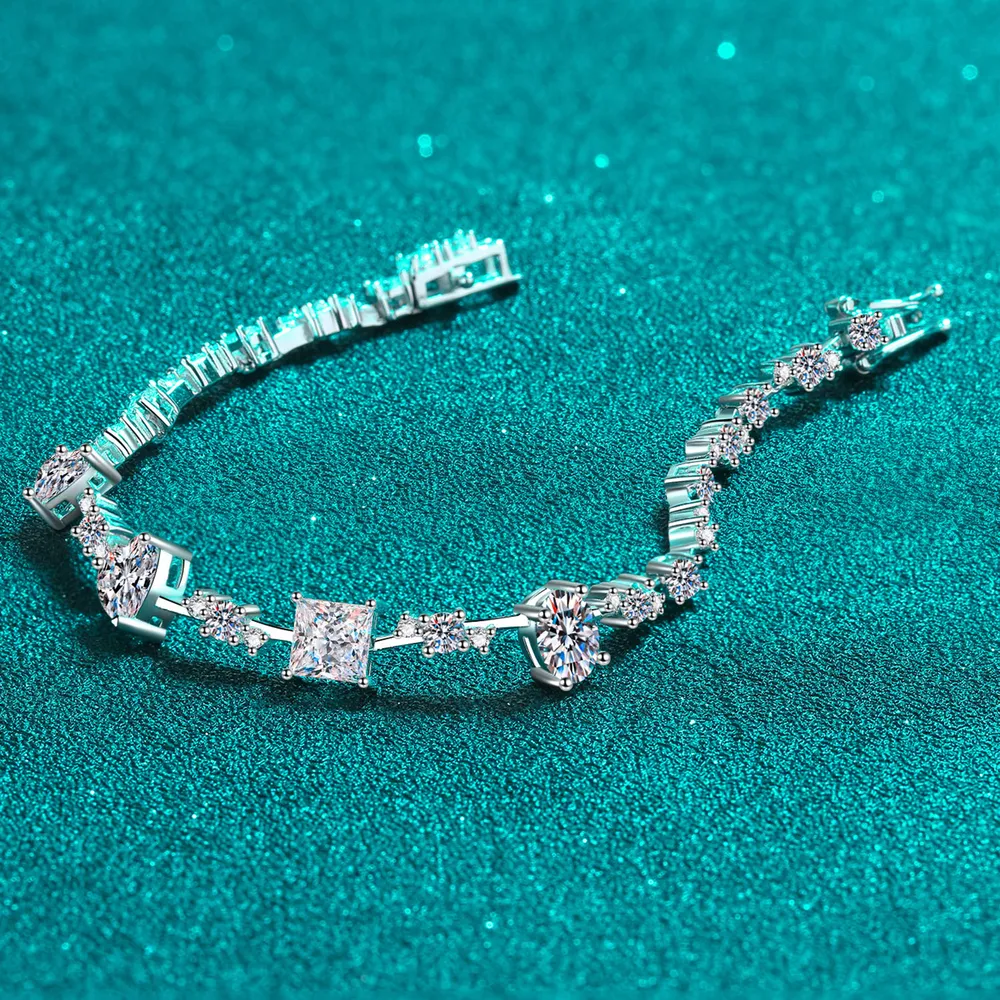 6.2 Carat Moissanite 925 Sterling Silver Bracelet, image 3