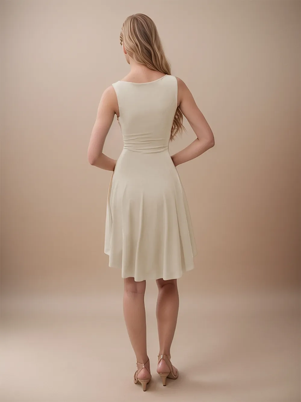 High-Low Round Neck Sleeveless Mini Dress, image 15