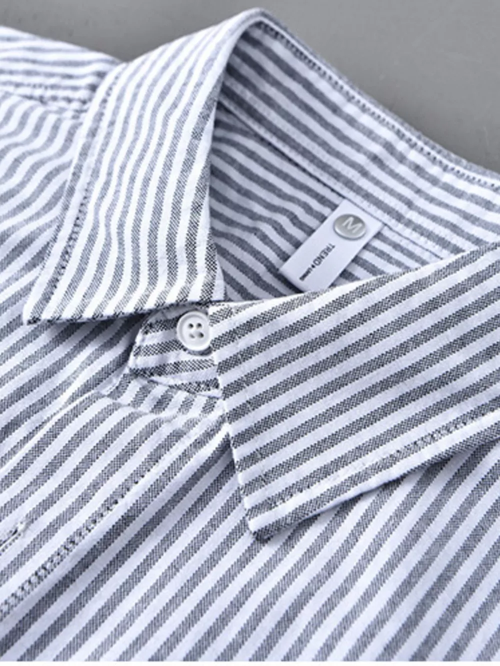 Men's Plus Size Casual Striped Short Sleeve Shirt, image 4