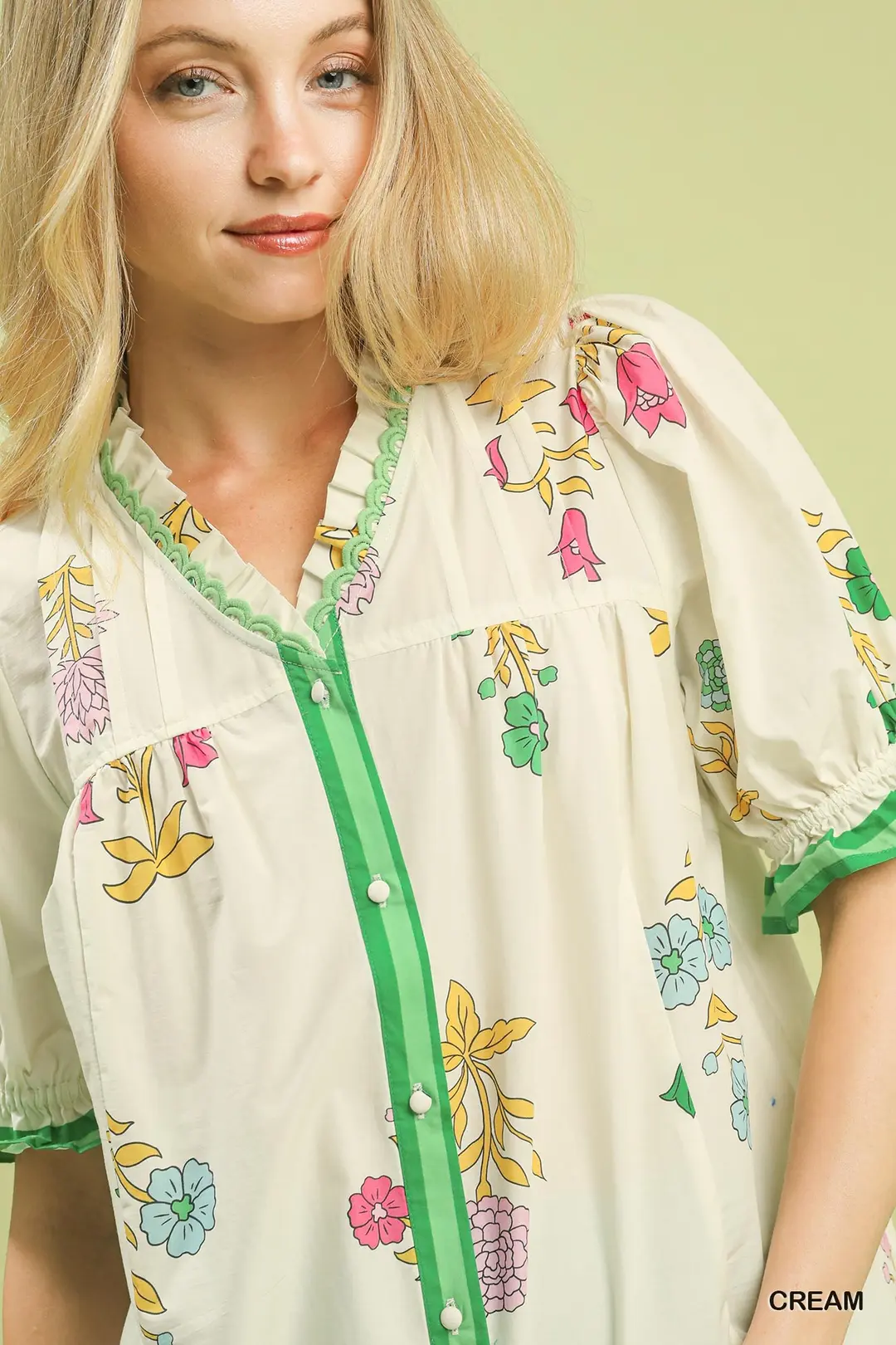 Petal Parade Print Button-Down Blouse, image 5