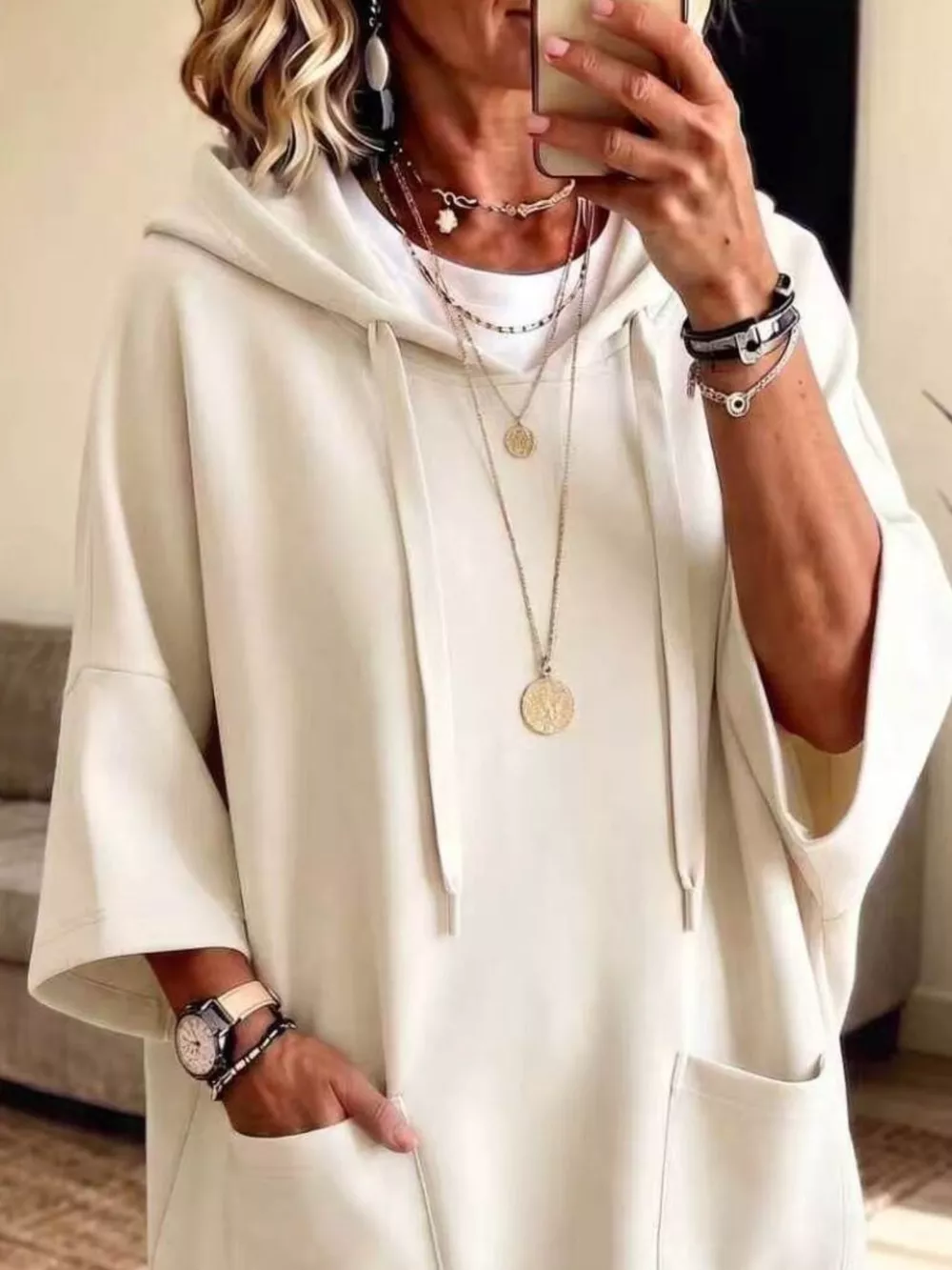 Full Size Drawstring Oversized Front Pockets Oversized Hoodie Plus Size, image 3