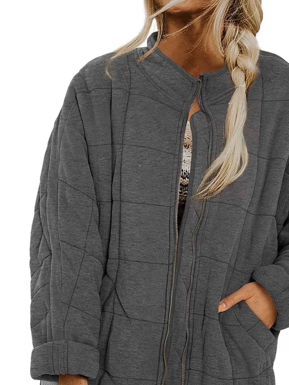 Quilted Zip Up Outerwear, image 35