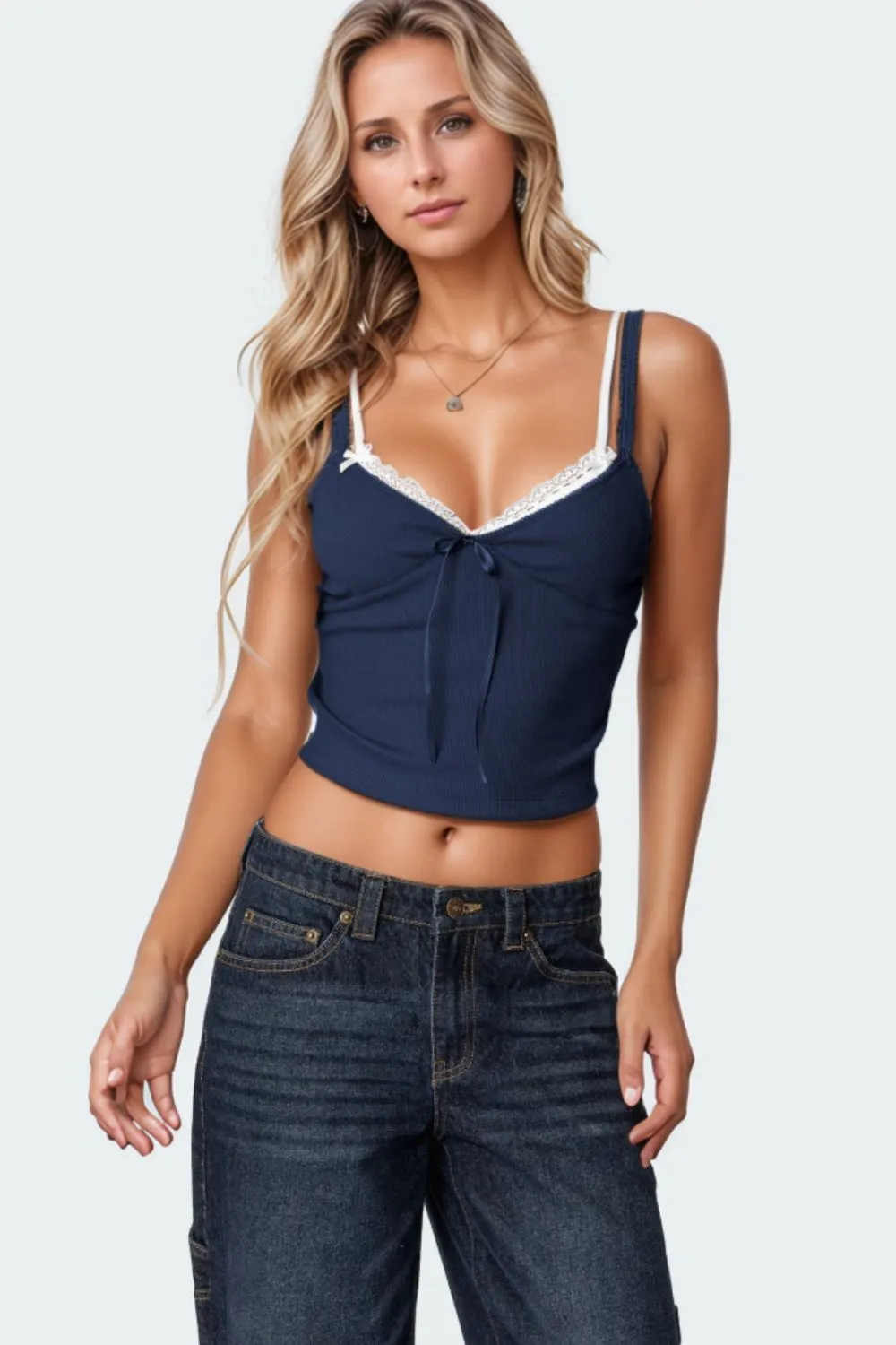 Lace Detail V-Neck Cami, image 9