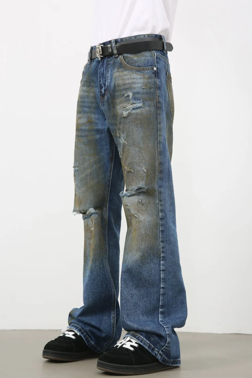 Men's Distressed Jeans, image 4