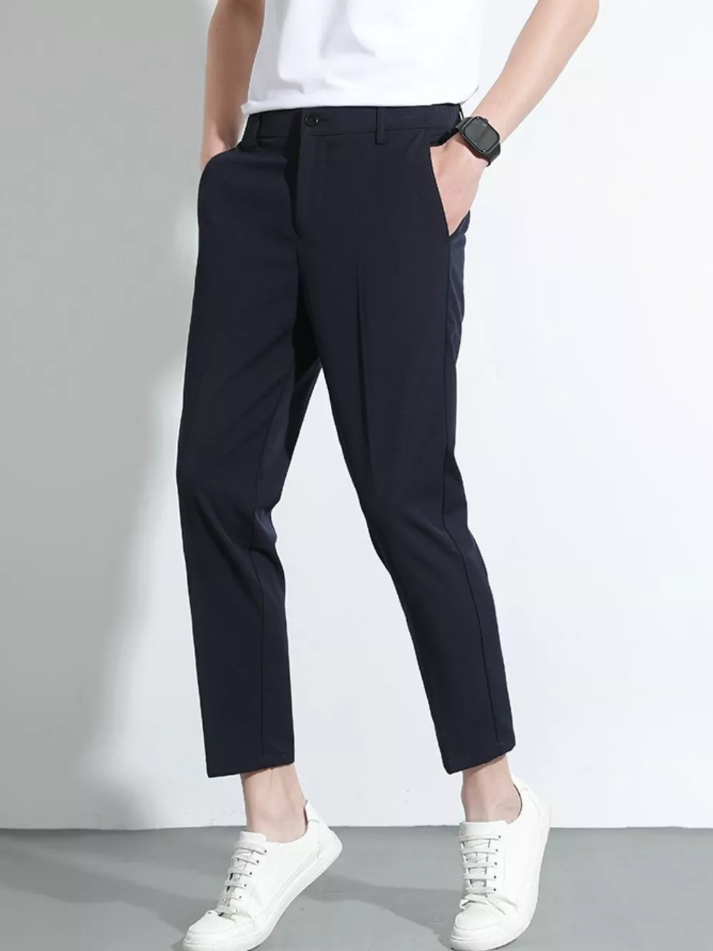 Men's Slim Fit Cropped Pants, image 3