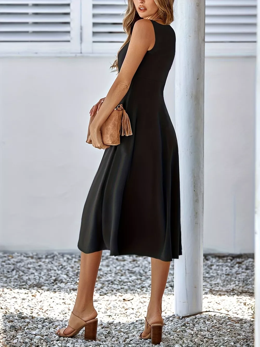 Sleeveless A-Line Midi Dress, image 17