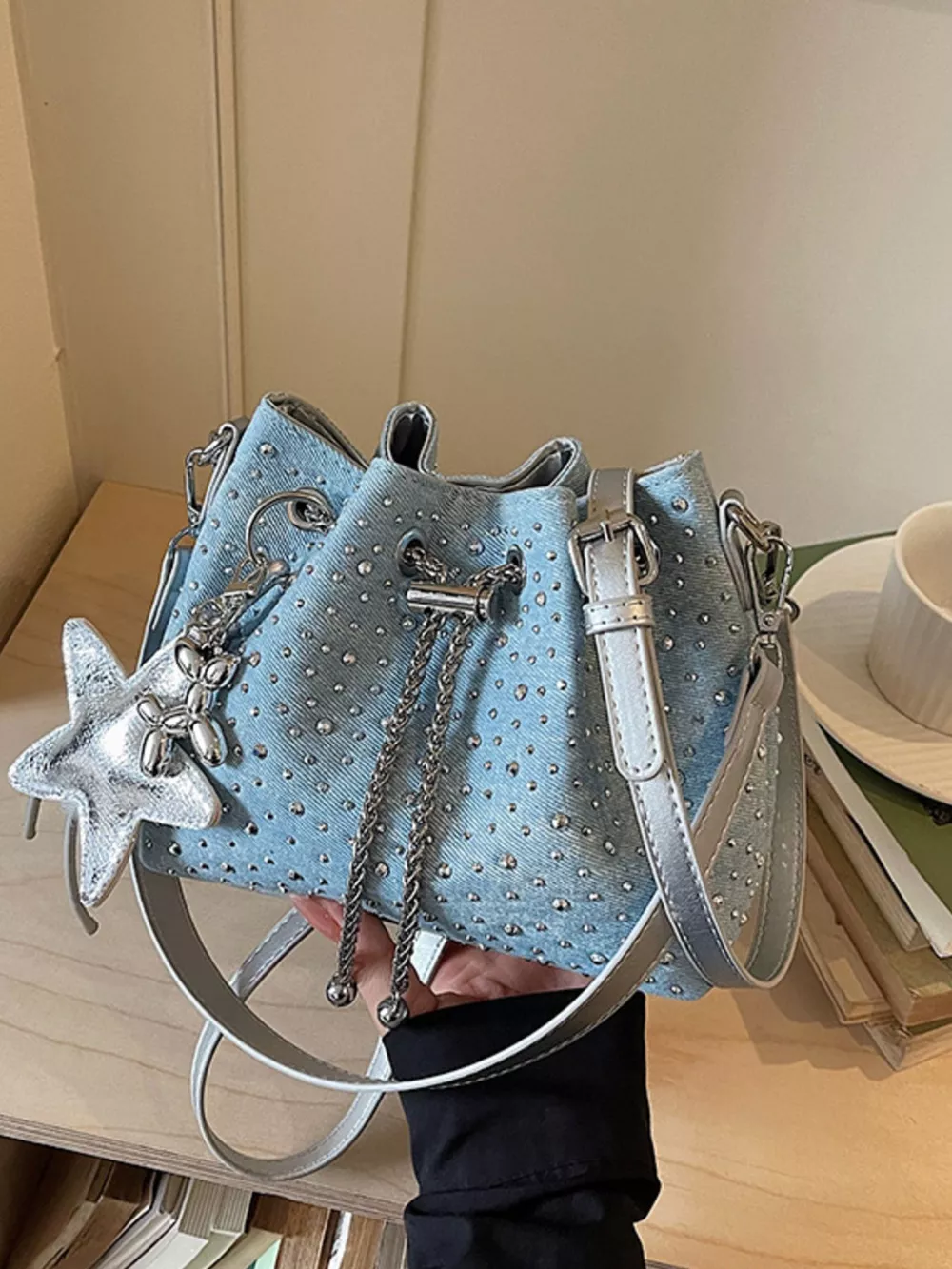 Drawstring Bucket Crossbody Bag, image 7