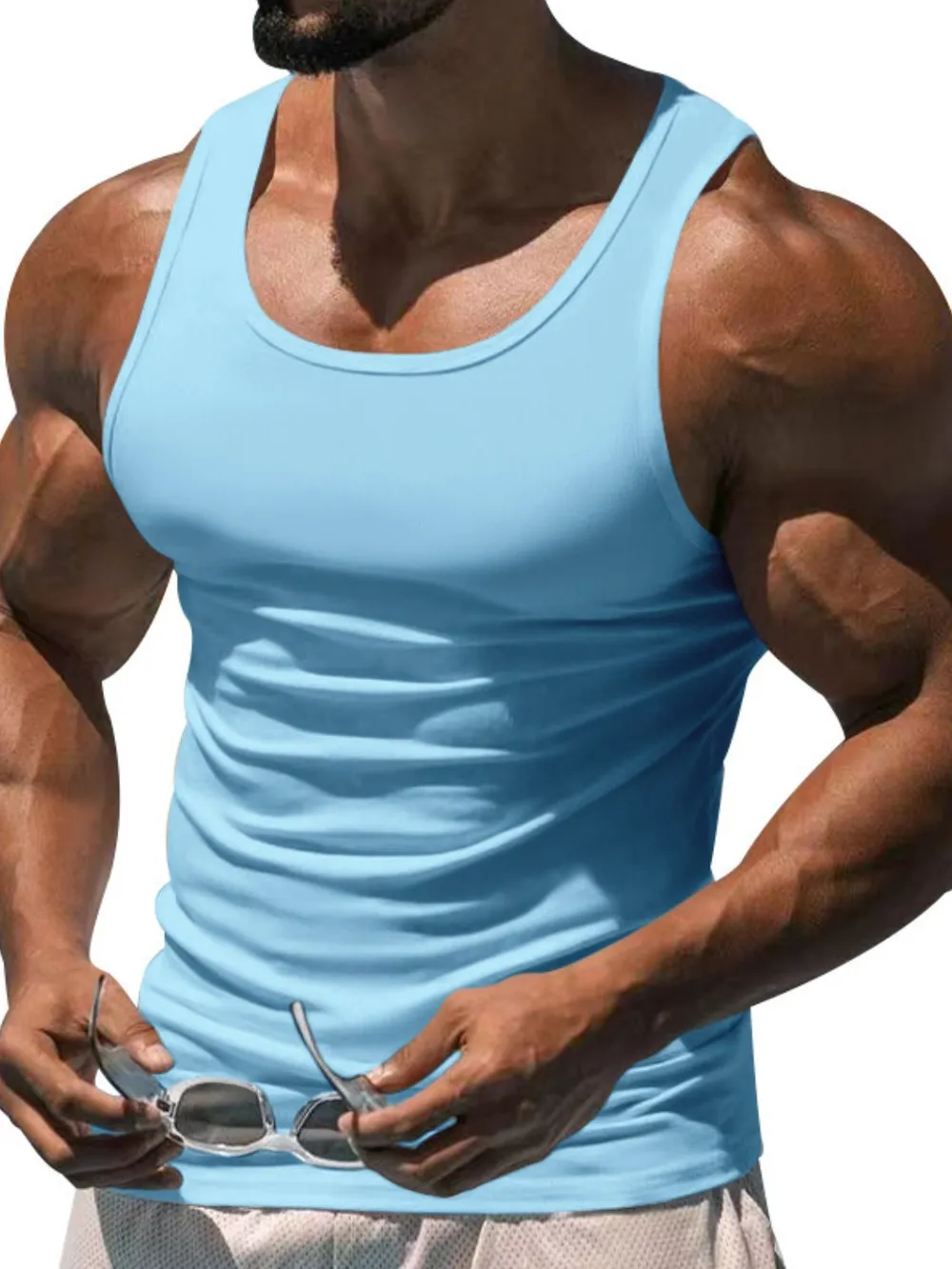 Men's Plus Size Wide Strap Tank, image 8