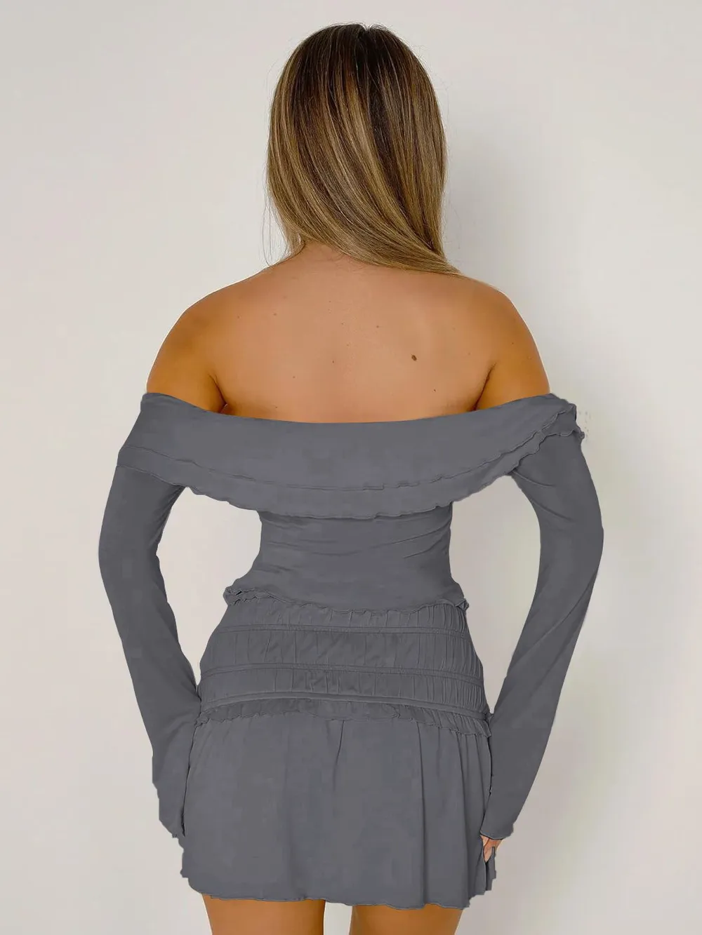 Twisted Ruffled Off-Shoulder Long Sleeve T-Shirt, image 12