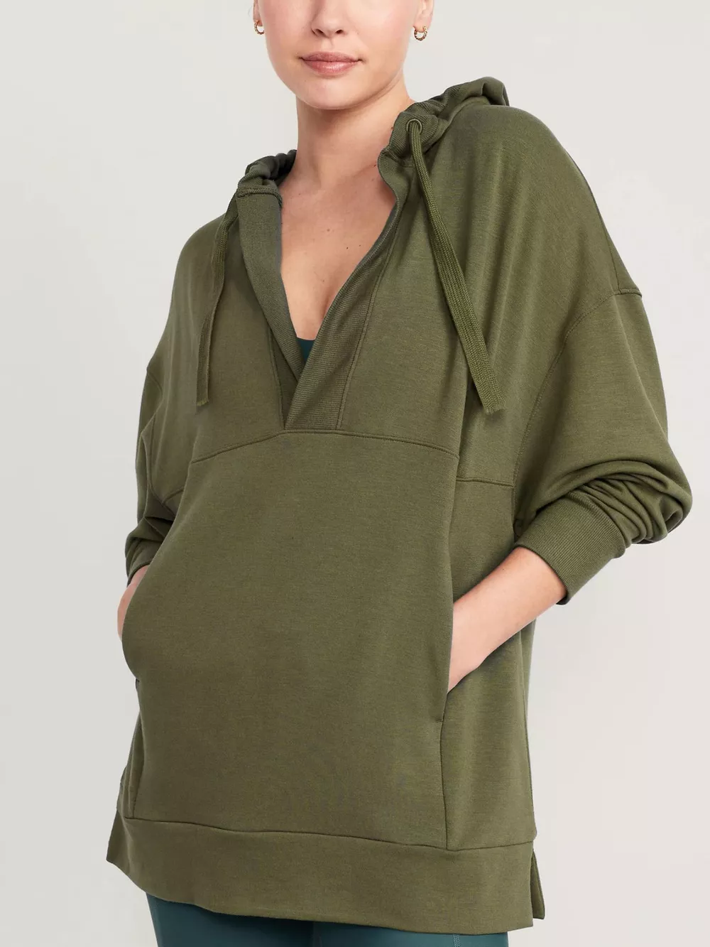 Drawstring Kangaroo Pocket Long Sleeve Hoodie, image 14