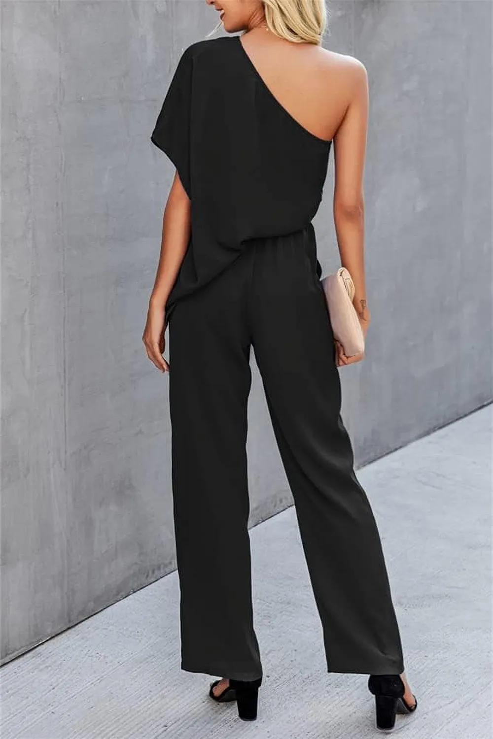 Single Shoulder Short Sleeve Jumpsuit, image 11