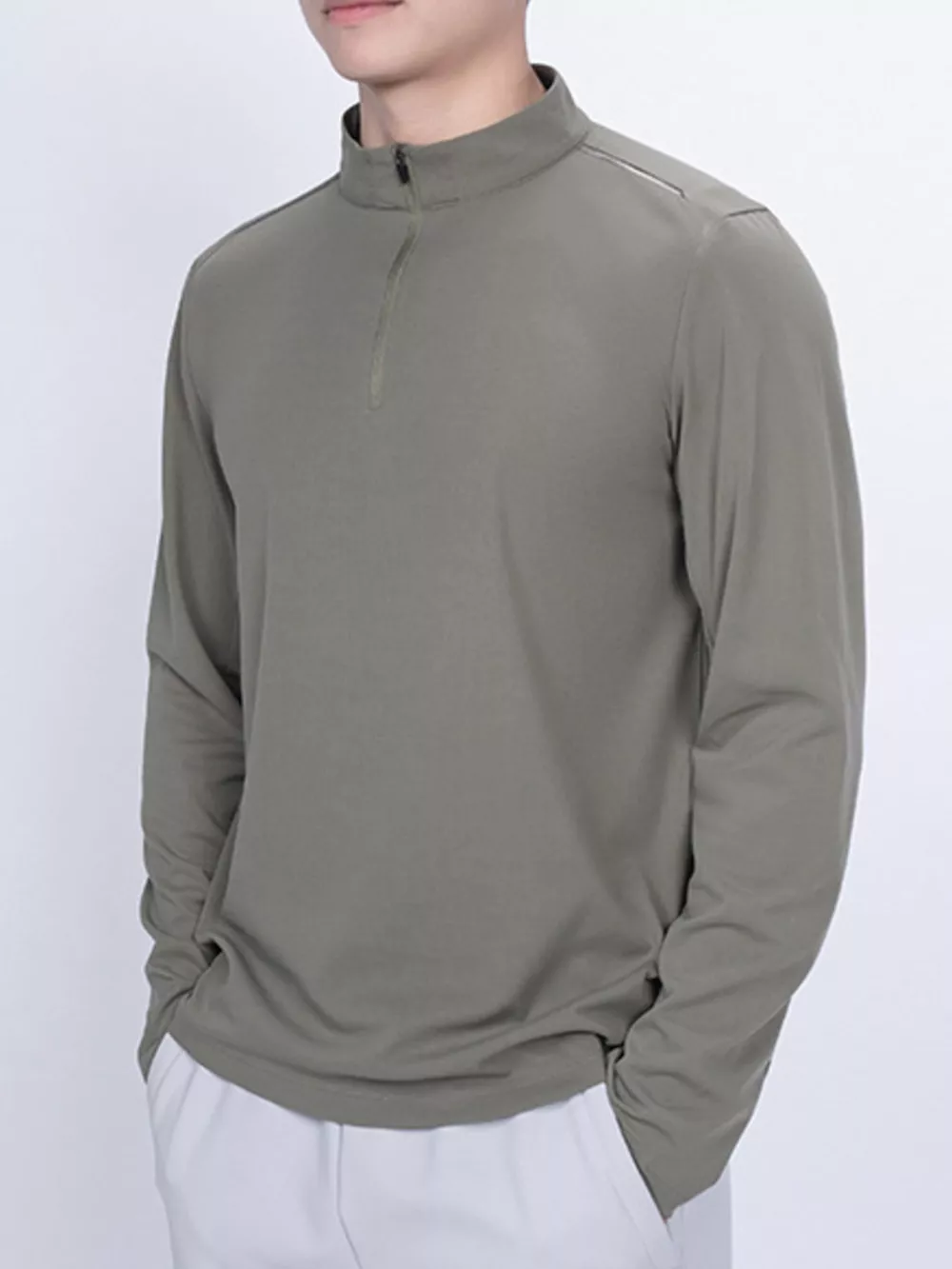 Men's Plus Size Long Sleeve Quarter T-Shirt, image 7