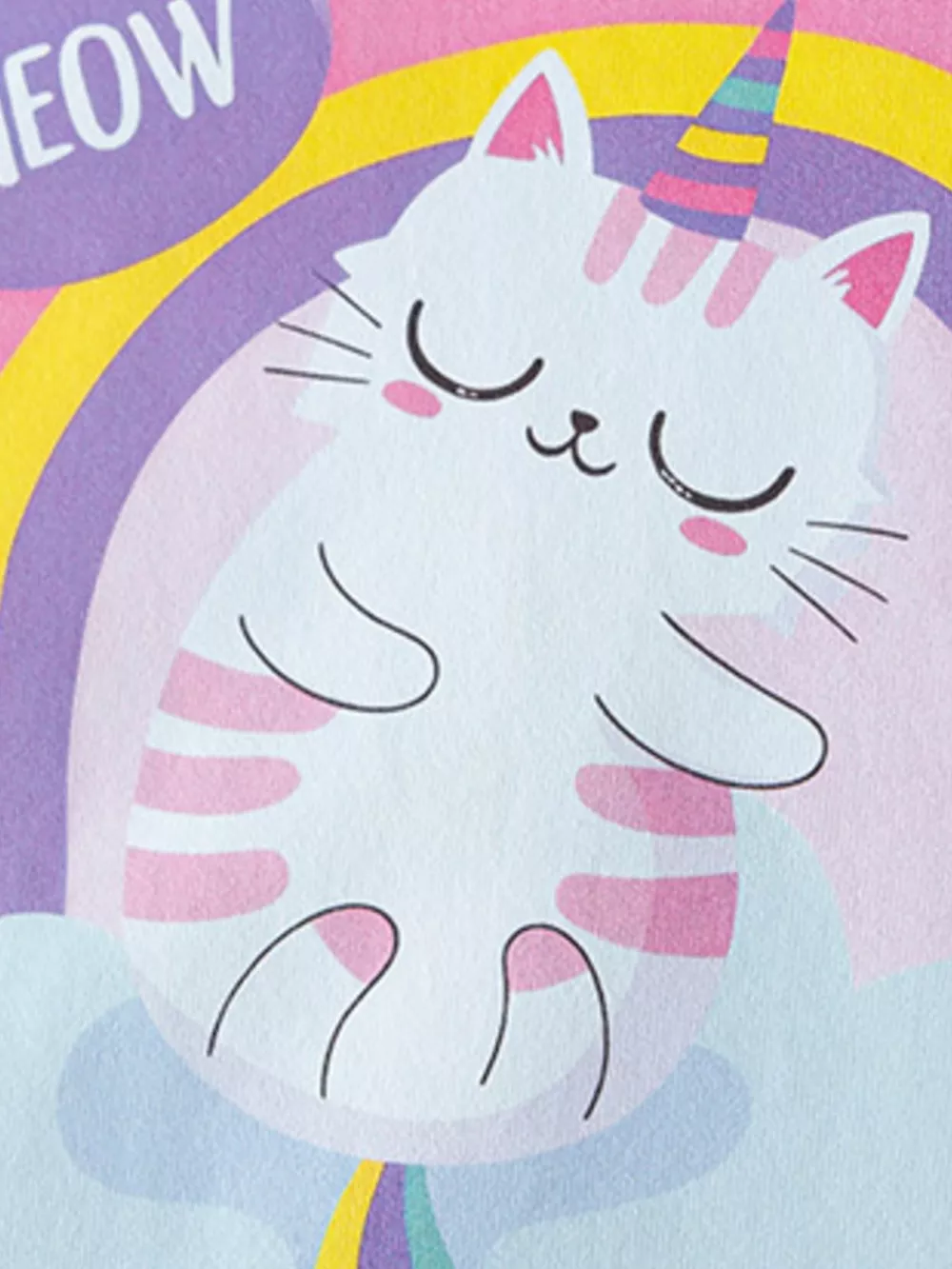 Children's Cartoon Cat Rainbow Graphic Tee, image 4