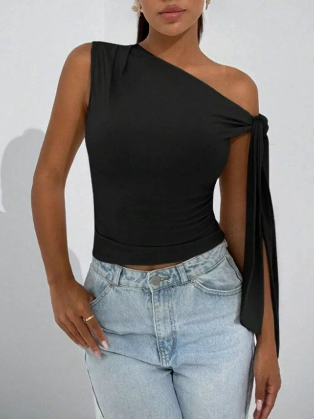 One-Shoulder Tie Detail Top, image 8