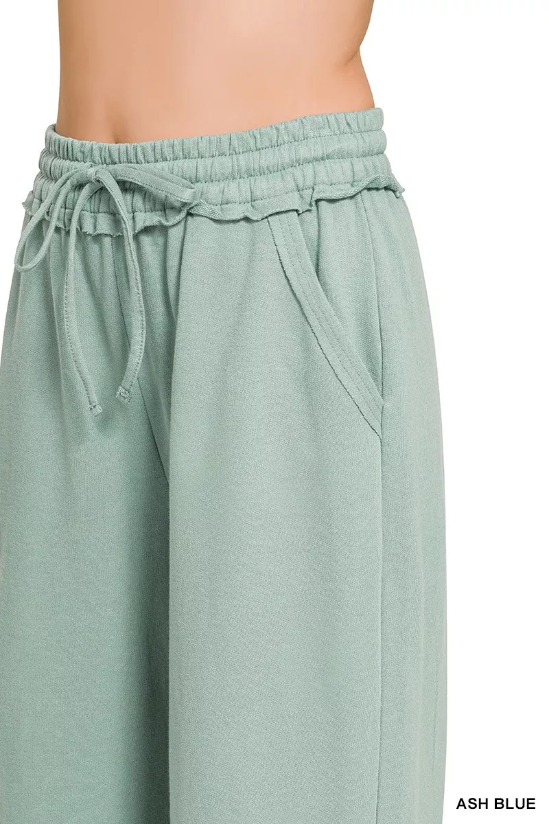French Terry Wide Leg Sweatpants, image 3
