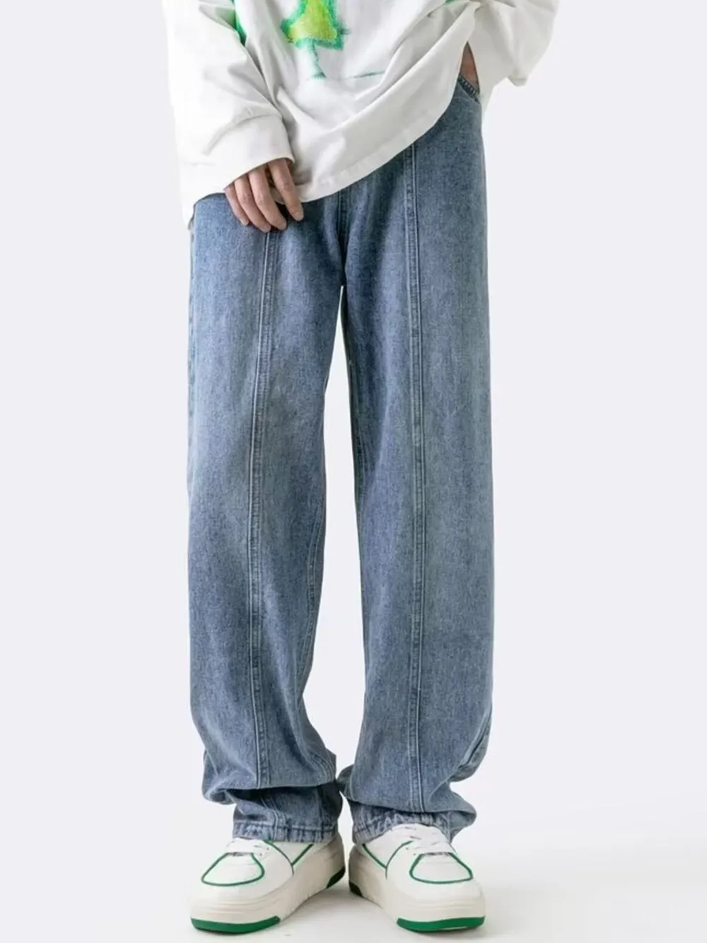 Men's Plus Size Wide Leg Relaxed Fit Jeans