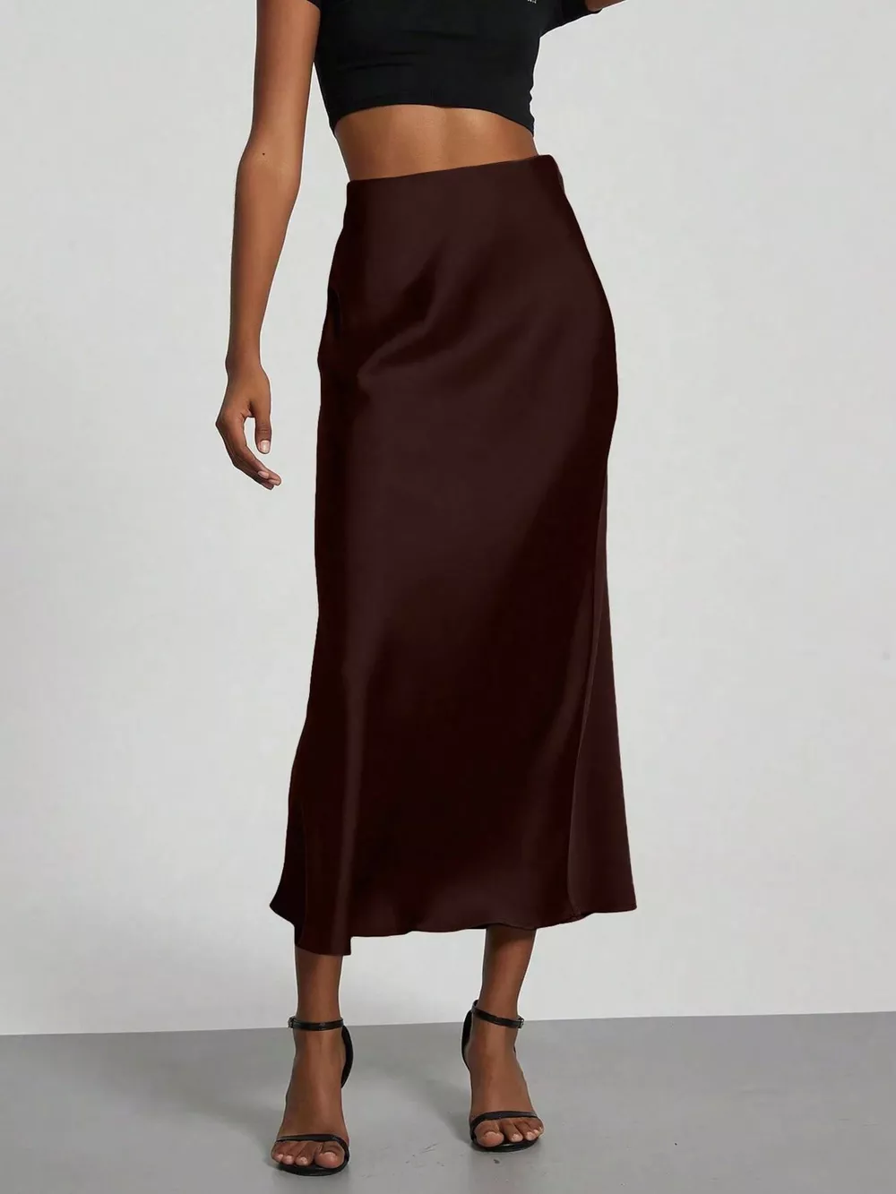 Satin Midi Skirt, image 7
