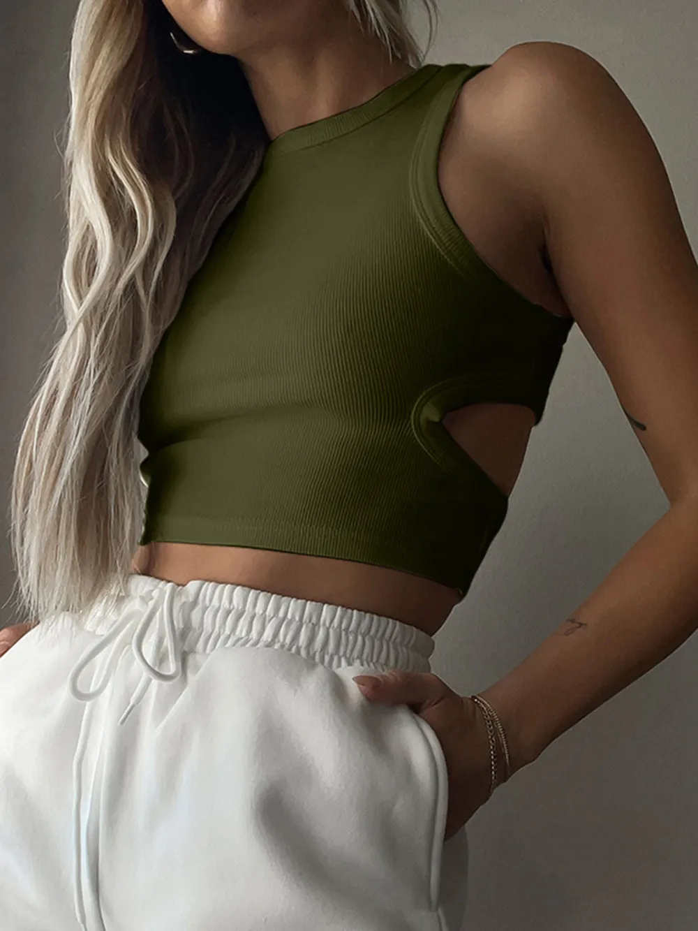 Cutout Round Neck Tank, image 5