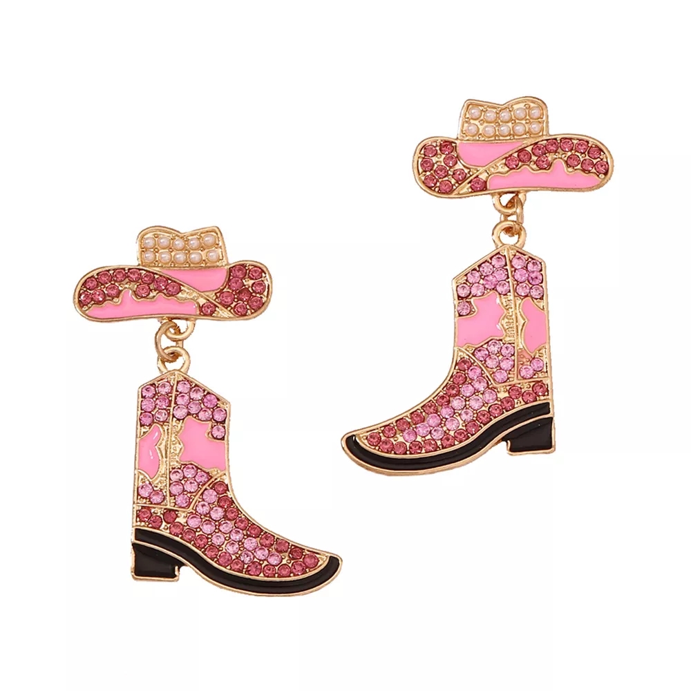 Rhinestone Boot Dangle Earrings, image 6