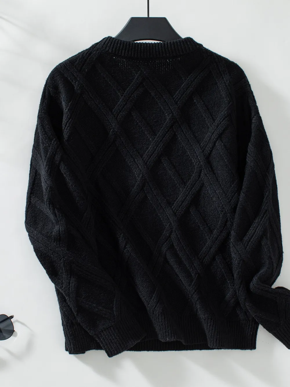 Geometric Round Neck Long Sleeve Sweater, image 7