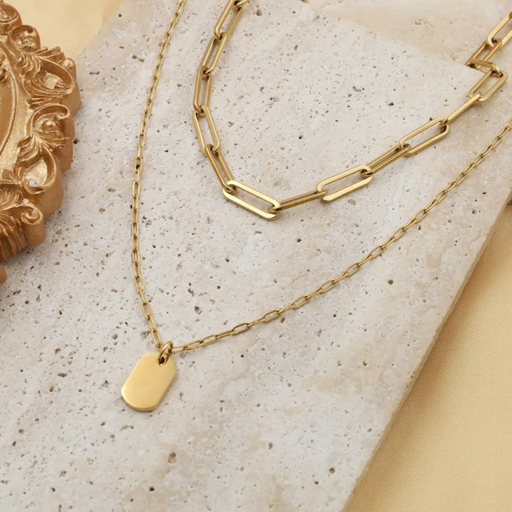 18K Gold-Plated Double Layered Necklace
