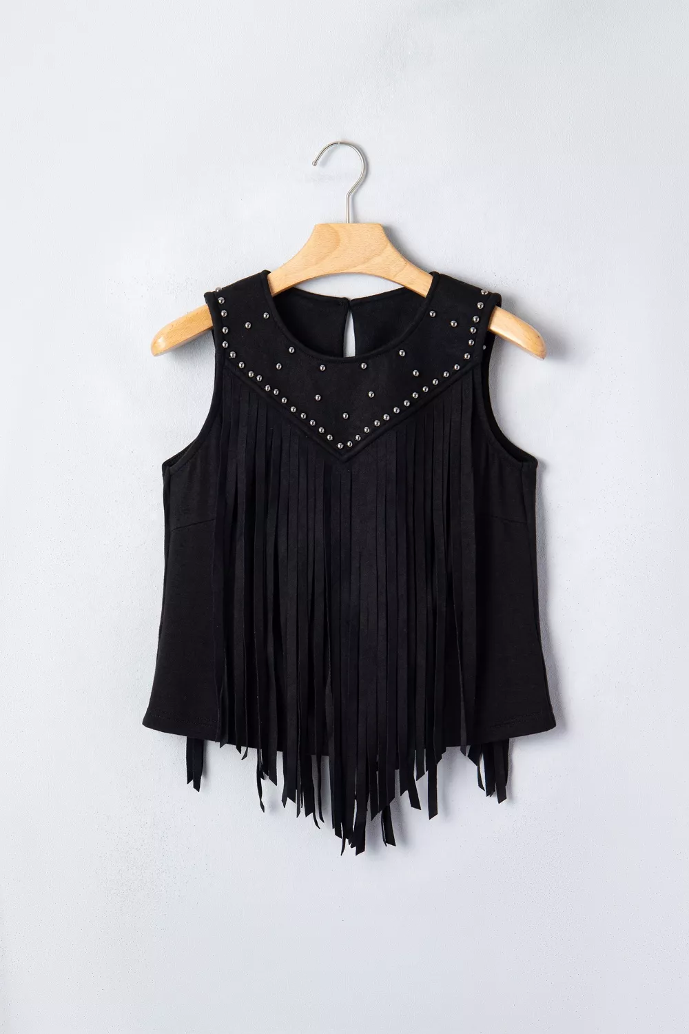 Western Fringe Rivet Paneling Bust Sleeveless Top, image 11