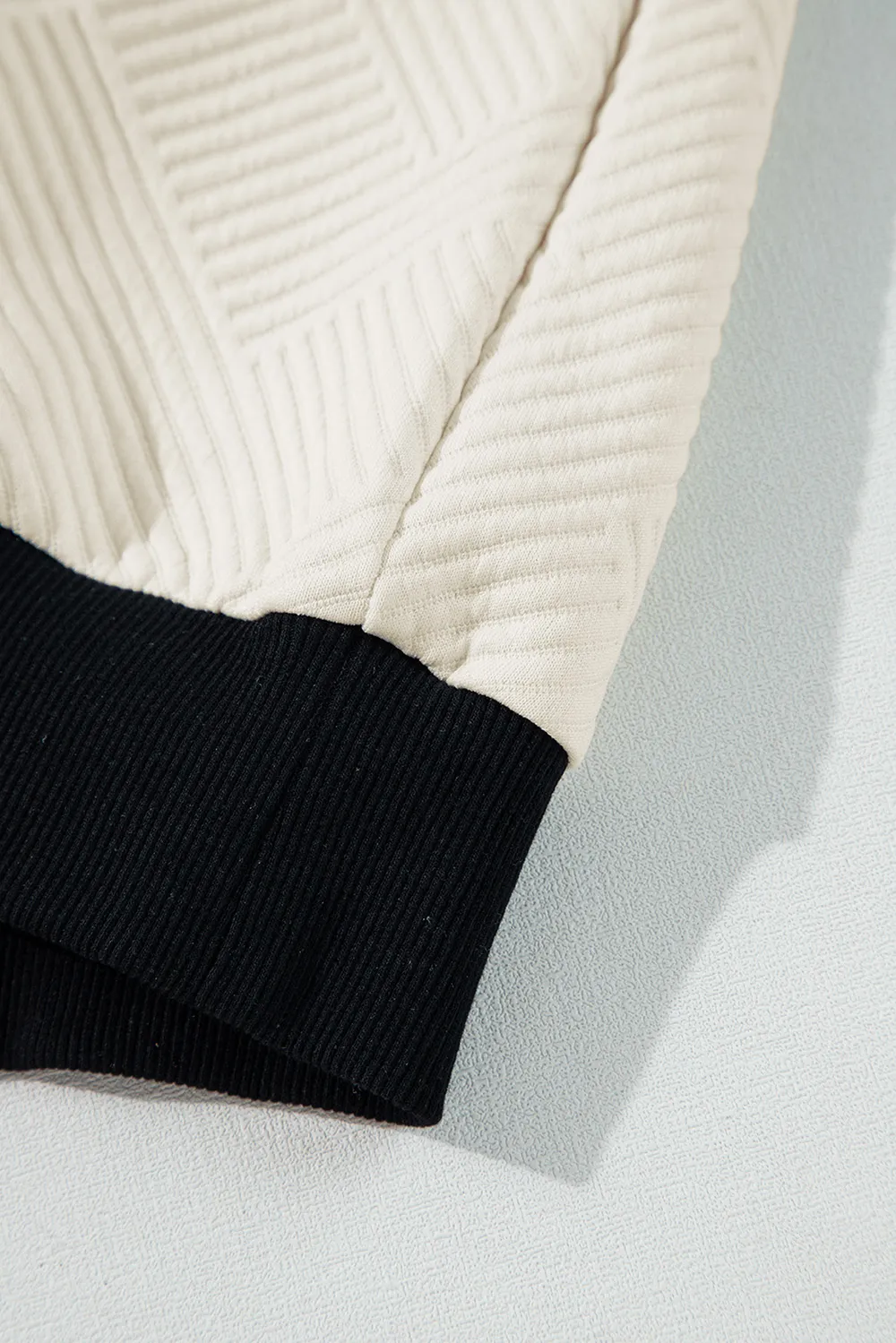 Texture Contrast Long Sleeve Sweatshirt, image 10